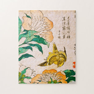 Quebra-cabeça Katsushika Hokusai - Peony E Canary
