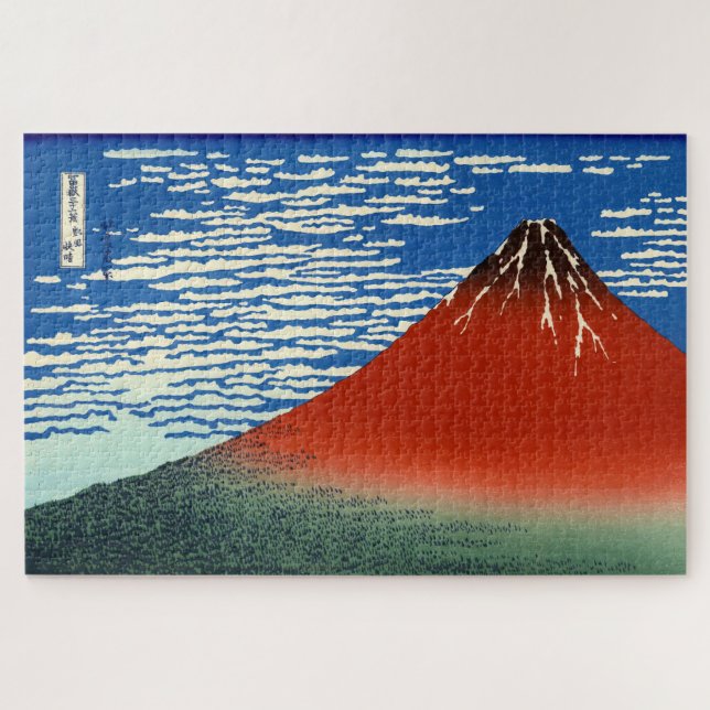 Quebra-cabeça Katsushika Hokusai - Vento fino, Bom dia (Horizontal)