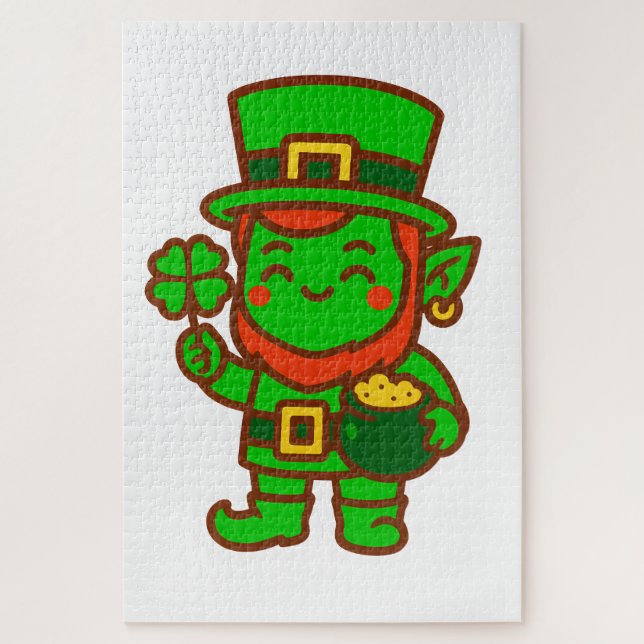 Quebra-cabeça Kawaii Lucky Leprechaun (Vertical)