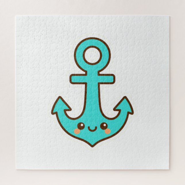Quebra-cabeça Kawaii Turquoise Anchor - Whimsical & Cheerful (Vertical)
