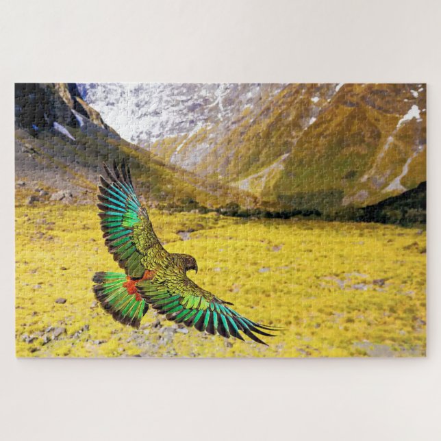 Quebra-cabeça Kea Parrot na Nova Zelândia (Horizontal)