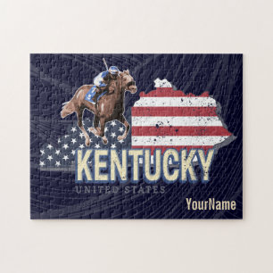 Quebra-cabeça Kentucky United States Retro State Map Vintage EUA
