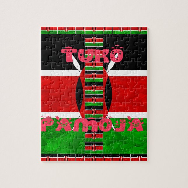 Quebra-cabeça Kenya Flag Tuko Pamoja (Vertical)