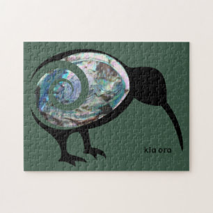 QUEBRA-CABEÇA KIA ORA NZ KIWI BLACK PAUA FERN KORU NEW ZEALAND