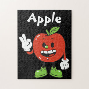 Quebra-cabeça Kids ABC Alphabet Apple Black Puzzle