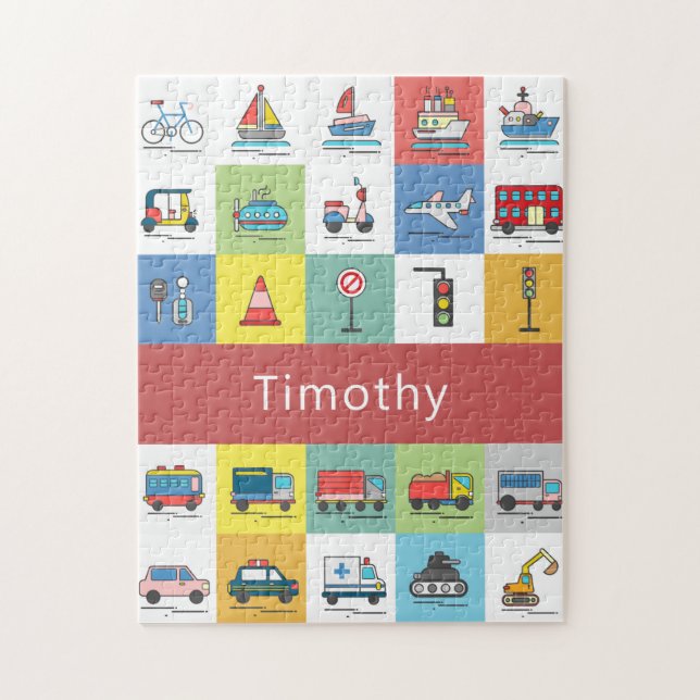 Quebra-cabeça Kids Truck Vehicle Graphic Cute Colorido (Vertical)