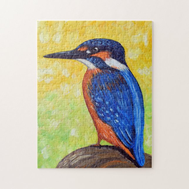 Quebra-cabeça Kingfisher Painting Postcard (Vertical)