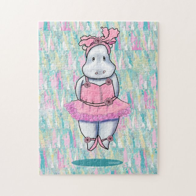 Quebra-cabeça KiniArt Hippo Ballerina (Vertical)