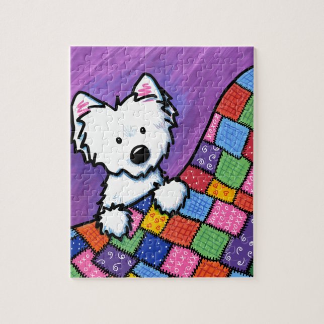 Quebra-cabeça KiniArt Westie Em Quilt (Vertical)
