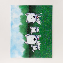 Quebra-cabeça KiniArt Westie Family Note Card