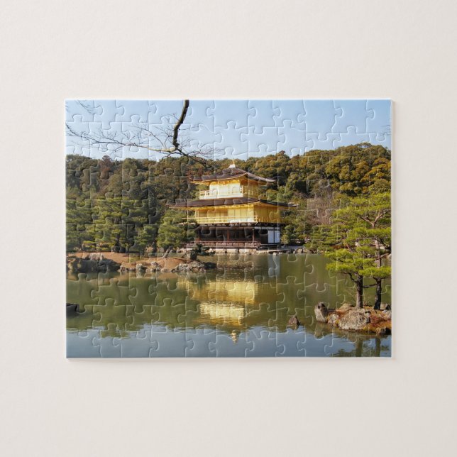 Quebra-cabeça Kinkaku-ji 金 閣 寺 Templo do Pavilhão do Ouro (Horizontal)