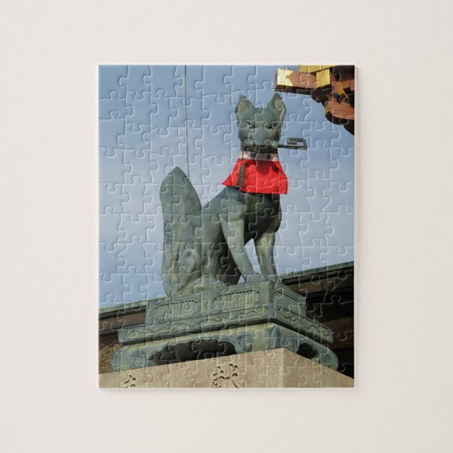 Quebra-cabeça Kitsune キ ツ ネ (Fox) com Key in Mouth (Vertical)