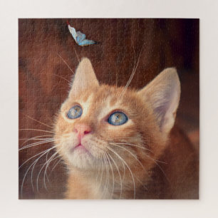 Quebra-cabeça Kitten e Butterfly