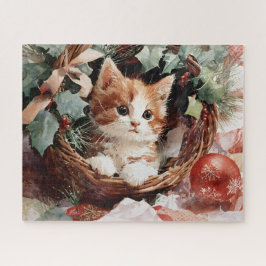 Quebra-cabeça Kitten em uma cesta