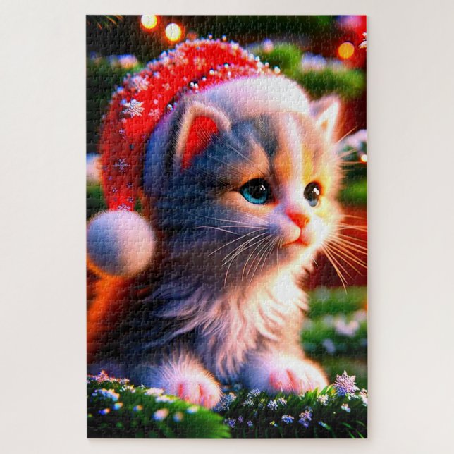Quebra-cabeça Kitten Natal (Vertical)