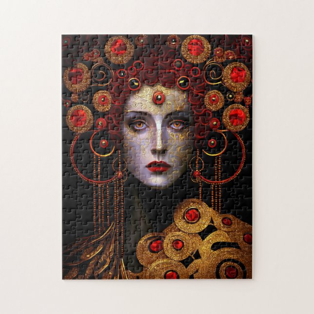 Quebra-cabeça Klimt inspirou a deusa rainha (Vertical)