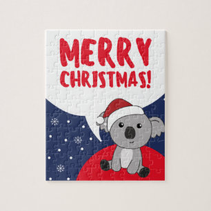 Quebra-cabeça Koala Christmas Snow Winter Animais Koalas Jigsera