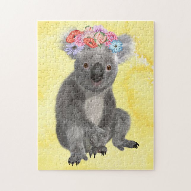 Quebra-cabeça Koala com flores primavera (Vertical)