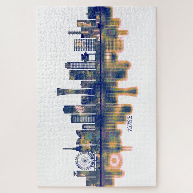 Quebra-cabeça Kobe Skyline (Vertical)