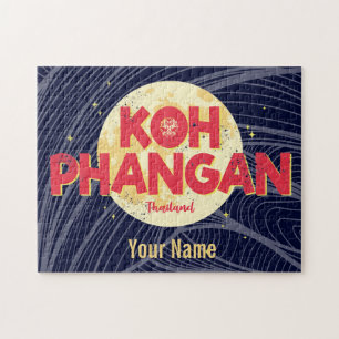 Quebra-cabeça Koh Phangan com a ilha de colheita de lua Tailândi