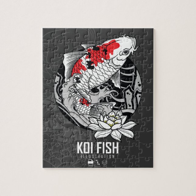 QUEBRA-CABEÇA KOI FISH TATTO (Vertical)