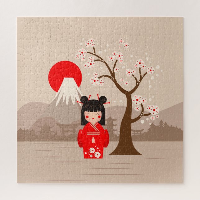 Quebra-cabeça Kokeshi - Boneca Japonesa (Vertical)