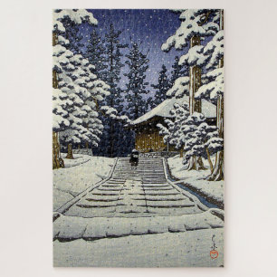 Quebra-cabeça Konjikido na Neve Hiraizumi Kawase Hasui