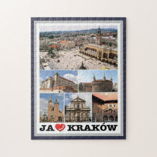Quebra-cabeça Kraków - I Love - Polônia -