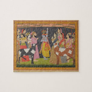 Quebra-cabeça Krishna levantando o Monte Govardhana, de Bhagav