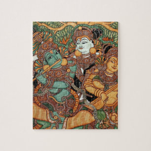 QUEBRA-CABEÇA KRISHNA QUE JOGA A FLAUTA