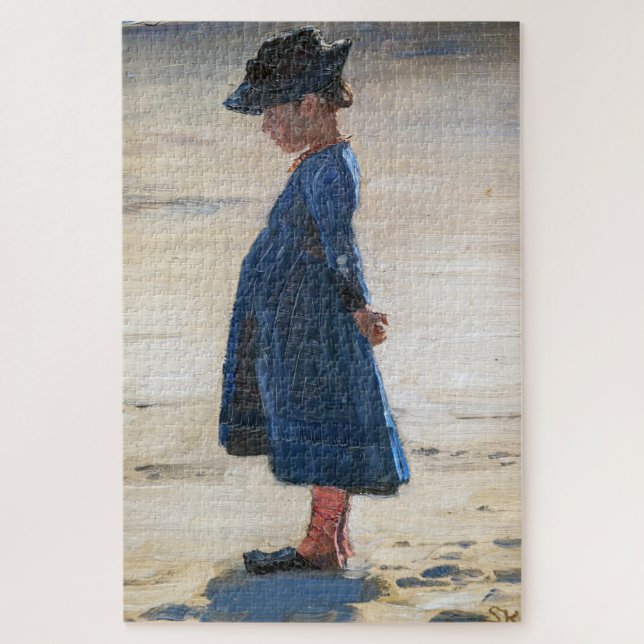 Quebra-cabeça Kroyer - Menina parada em Skagen Beach (Vertical)