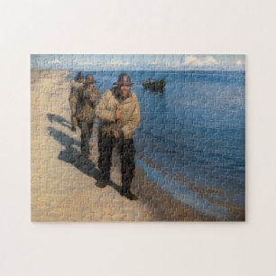 Quebra-cabeça Kroyer - Três pescadores puxando um barco