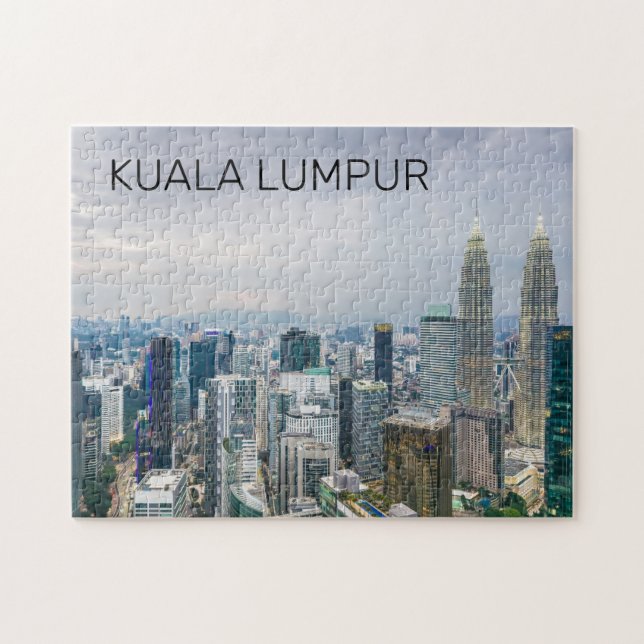 Quebra-cabeça Kuala Lumpur Malásia Skyline Vintage Souvenir (Horizontal)