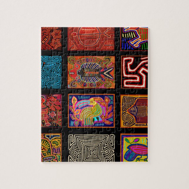 Quebra-cabeça Kuna Indian Mola Collage (Vertical)