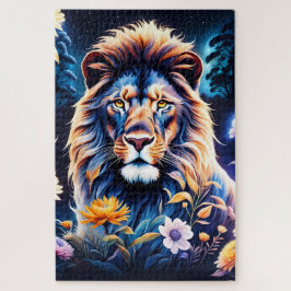 Quebra-cabeça La beauté d'un lion dans son environnement