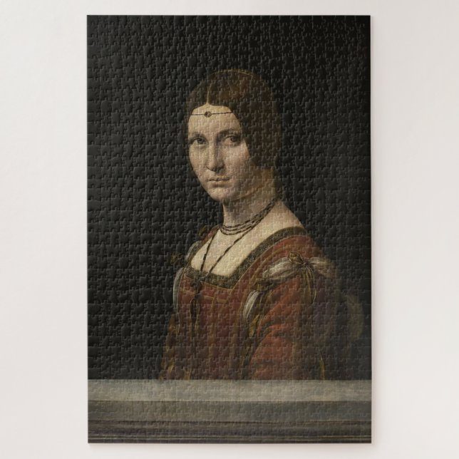 Quebra-cabeça La Belle Ferronnière-Leonardo da Vinci 1490-1496 (Vertical)
