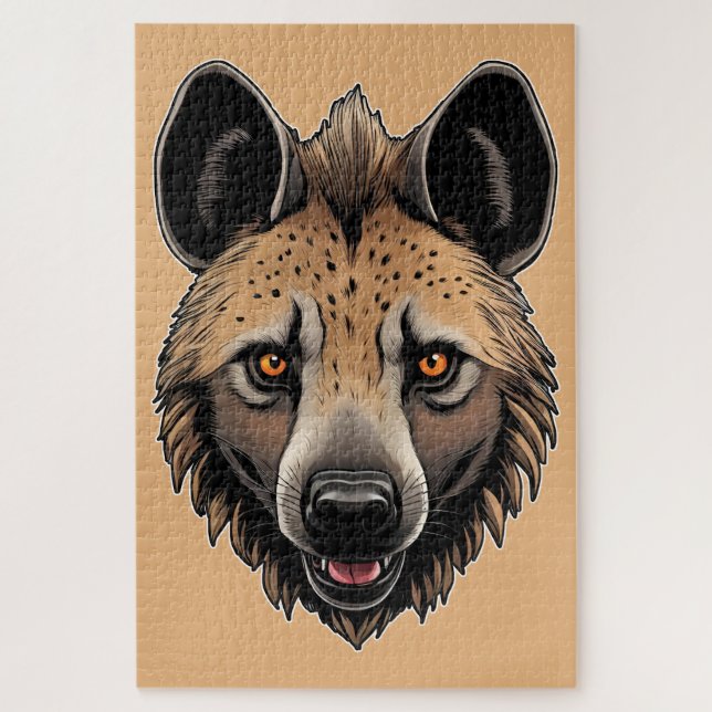 Quebra-cabeça La tête sympathique d'une hyène (Vertical)