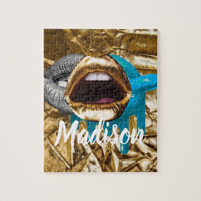 Quebra-cabeça Lábios Makeup Beauty Girls Gift Personalizadas Per (Vertical)