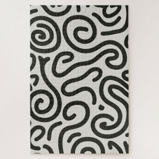 Quebra-cabeça Labirinto Tinta | Arte Moderna Abstrata de Linhas