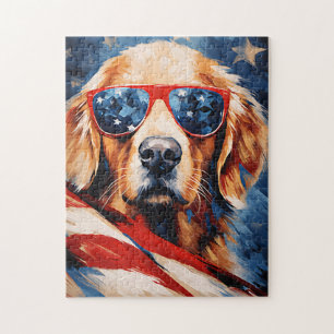 Quebra-cabeça Labrador 4 de julho Dia da Independência