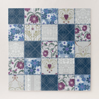 Quebra-cabeça Lace Floral: Colheita de Patches Sem Olhos.