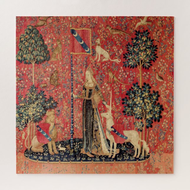 Quebra-cabeça LADY AND UNICORN Lion,Fantasy Flowers,Animals (Horizontal)