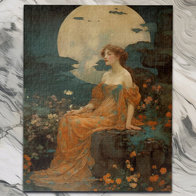 Quebra-cabeça Lady by Moonlight, Elegante Art Nouveau (Criador carregado)