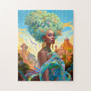 Quebra-cabeça Lady In Surreal World African American Art