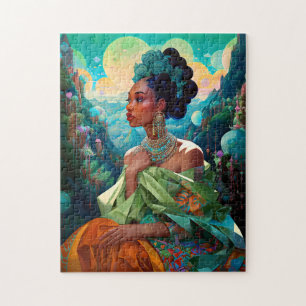 Quebra-cabeça Lady In Surreal World African American Art