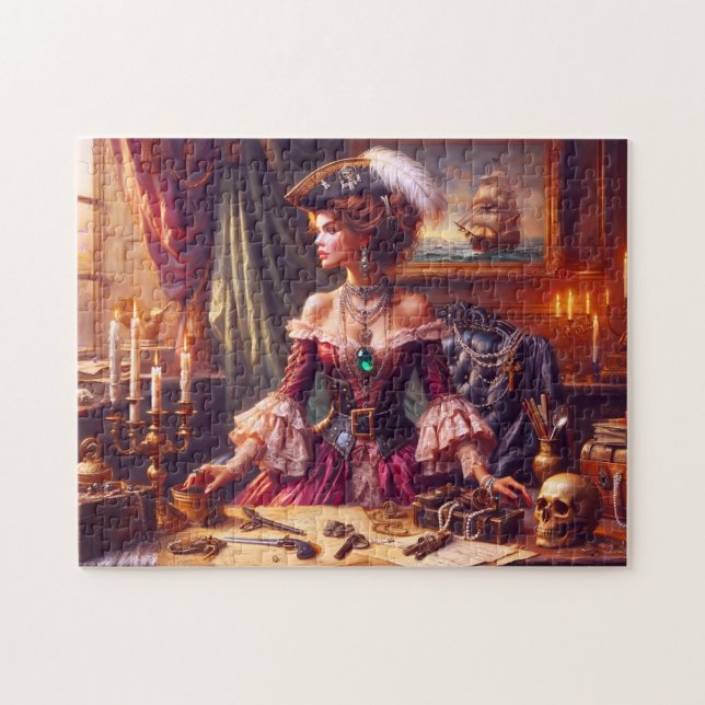 Quebra-cabeça Lady Pirate Admiral Anne Adventure Scene (Horizontal)