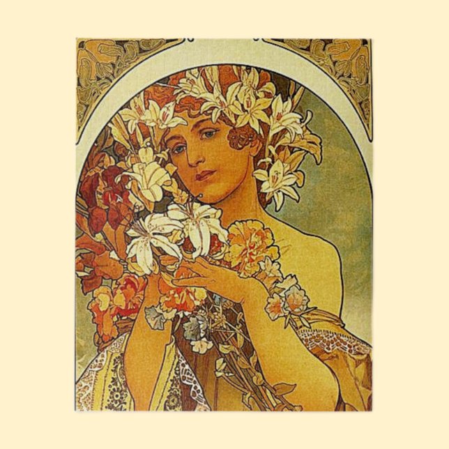 Quebra-cabeça Lady with lilys, Art Nouveau (Criador carregado)