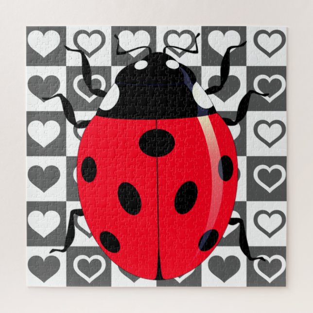 Quebra-cabeça Ladybug & Hearts - (Vertical)