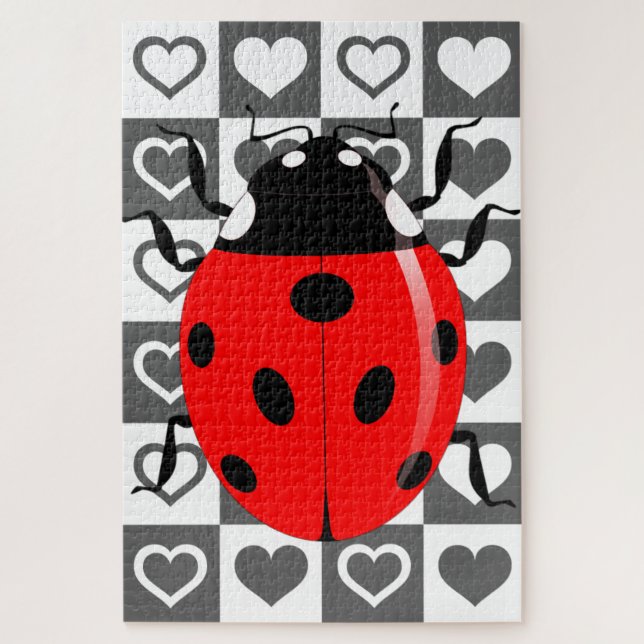 Quebra-cabeça Ladybug & Hearts (Vertical)
