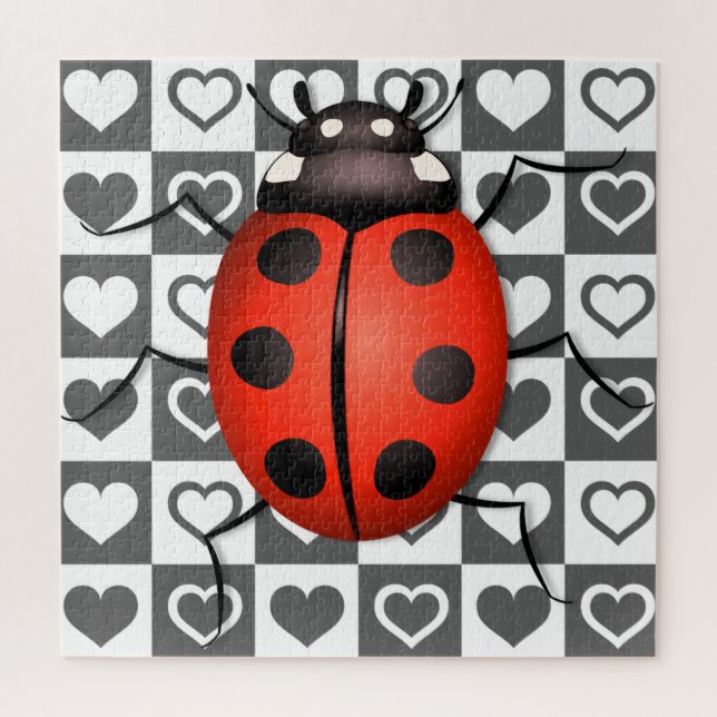 Quebra-cabeça Ladybug & Hearts - Fofo (Vertical)